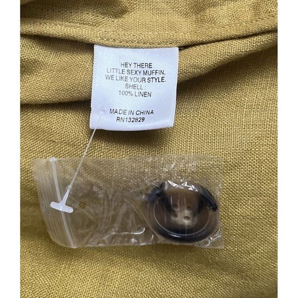 𝅺NEW LPA Mustard 100% Linen Blazer Jacket - Picture 12 of 12